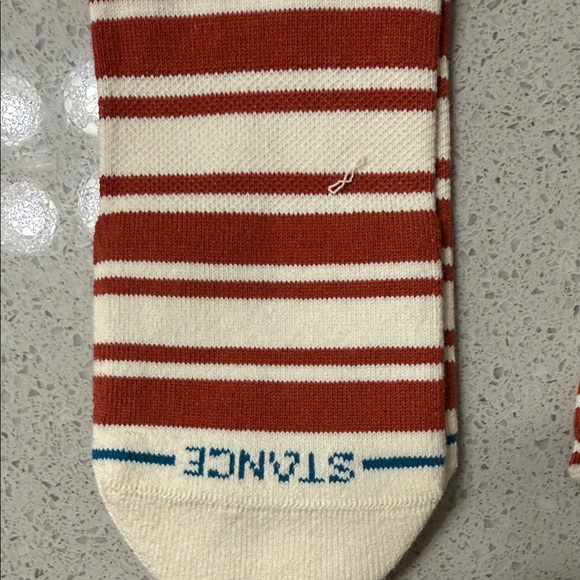 Stance Men's Casual Red and White Striped Socks 2 Pairs - Picture 3 of 5